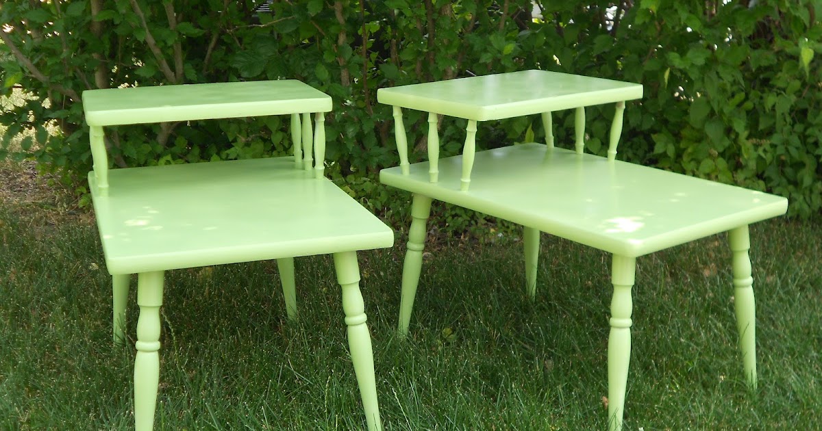 Lila's Pockets Vintage Green End Tables