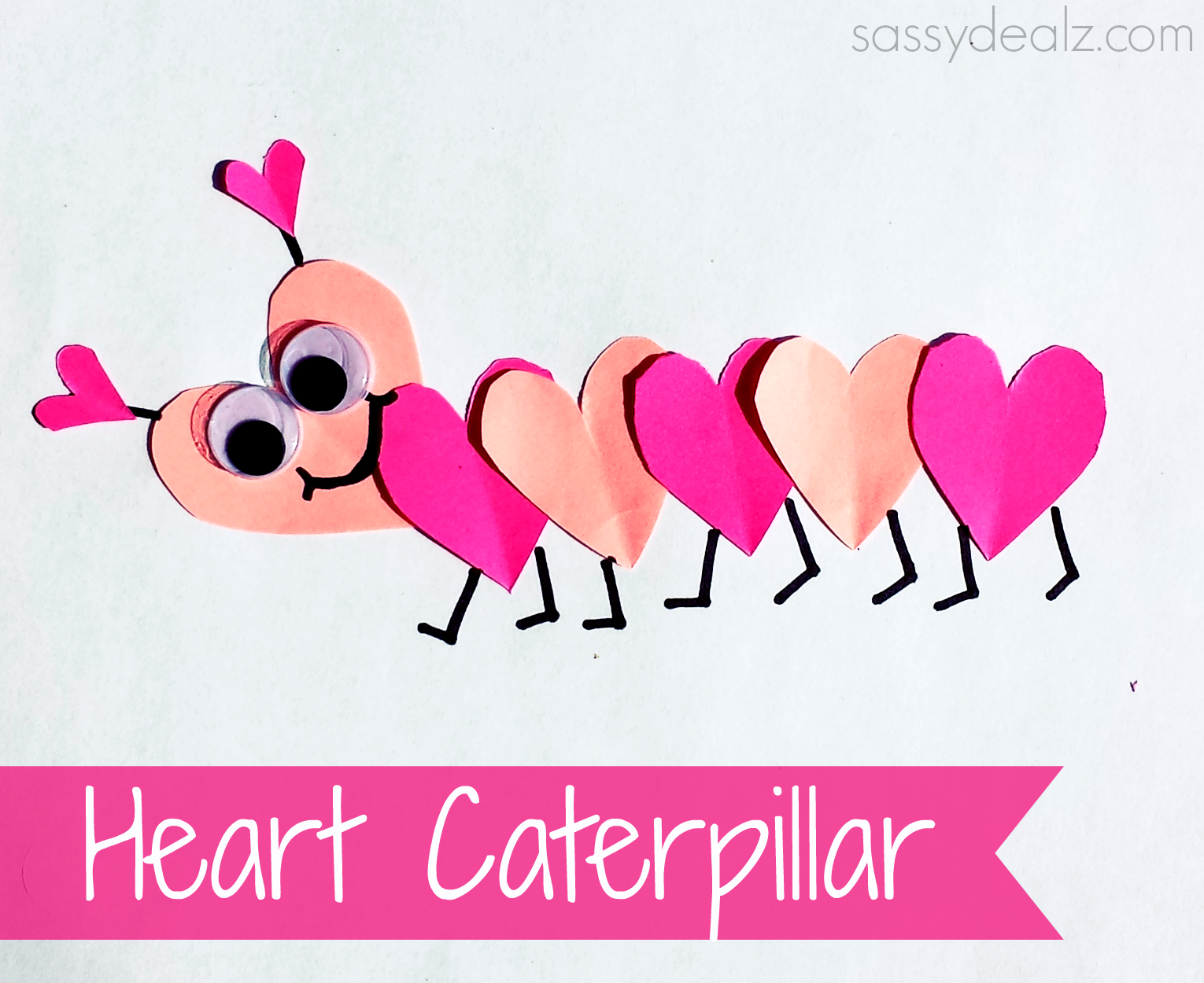 heart caterpillar craft for valentines