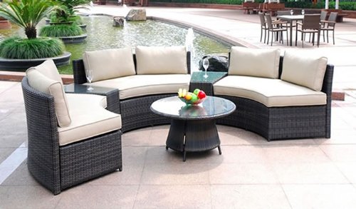Curved 6 Seat Outdoor Wicker Pe Rattan Sofa Lounger Patio Furniture Curved 6 Seat Outdoor Wicker Pe Rattan Sofa Lounger Patio Furniture Set Will Create For Your More Lovely And Make