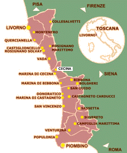 Mappa di Livorno Geografica Della Città