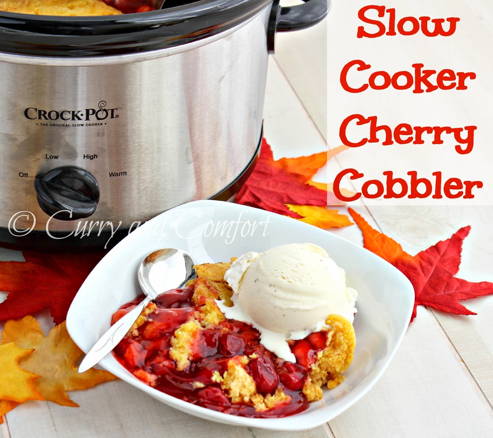 Kitchen Simmer Cherry Cobbler in the Slow Cooker