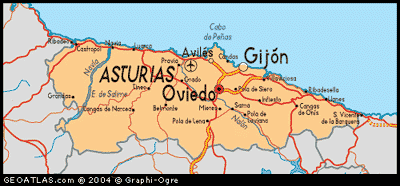 Asturias Carte de la ville