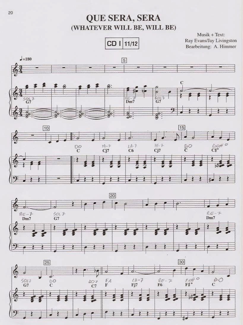 que sera sera piano sheet music que sera sera piano sheet music