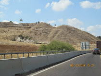 Tel Megiddo from a distance, showing 26 accumulated layers of habitation throughout 7000 years