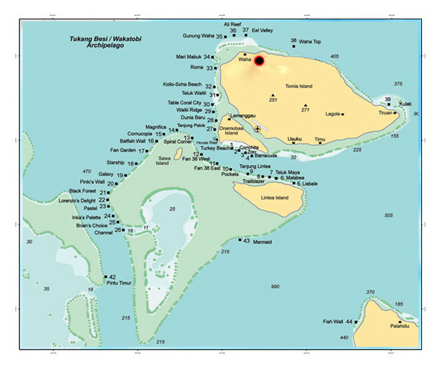 TOMIA DIVE SITE MAP