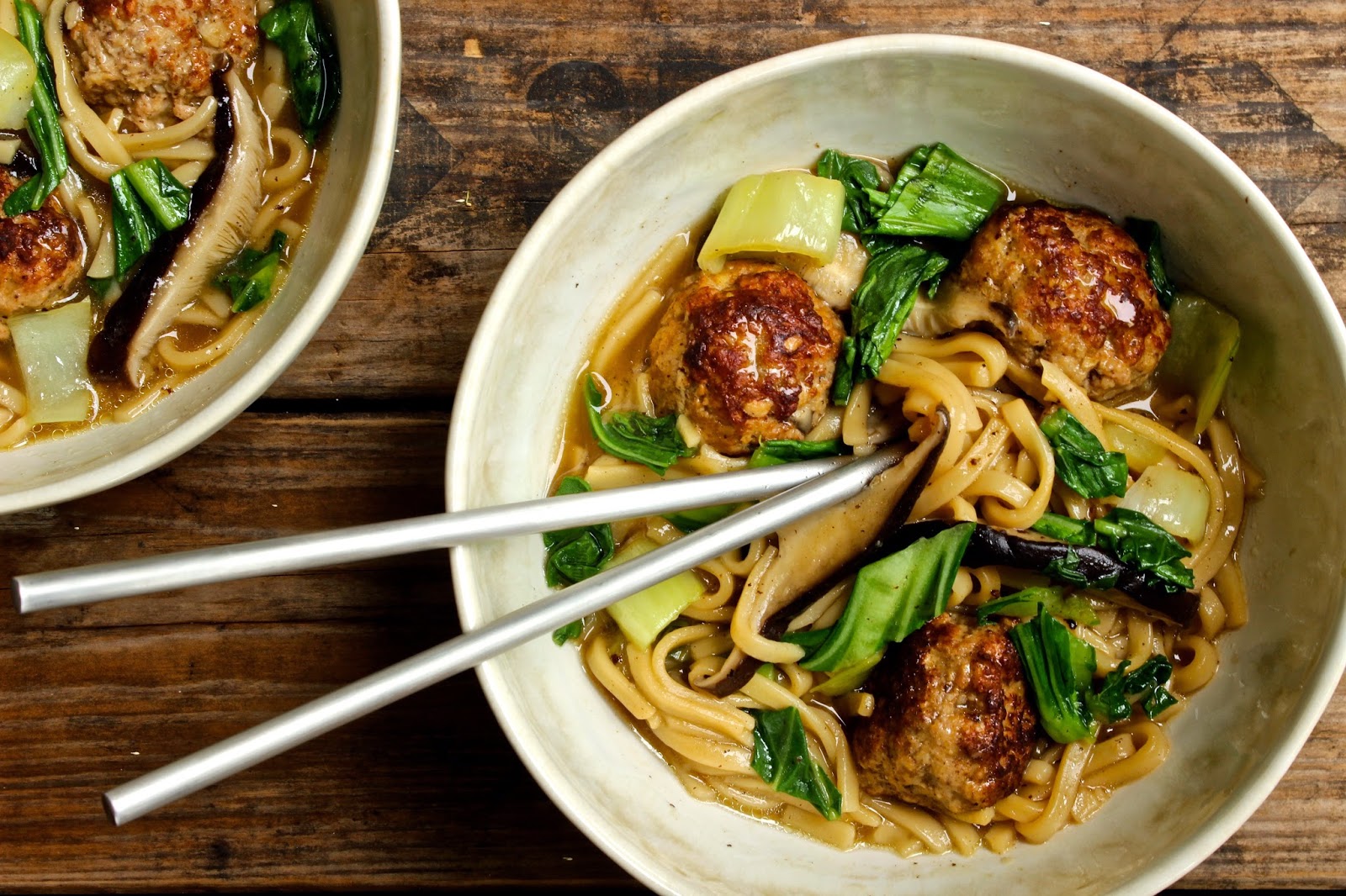 Udon noodle bowl with fivespice pork & shitake mushrooms lieslicious