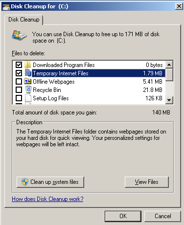 running disk cleanup running disk cleanup