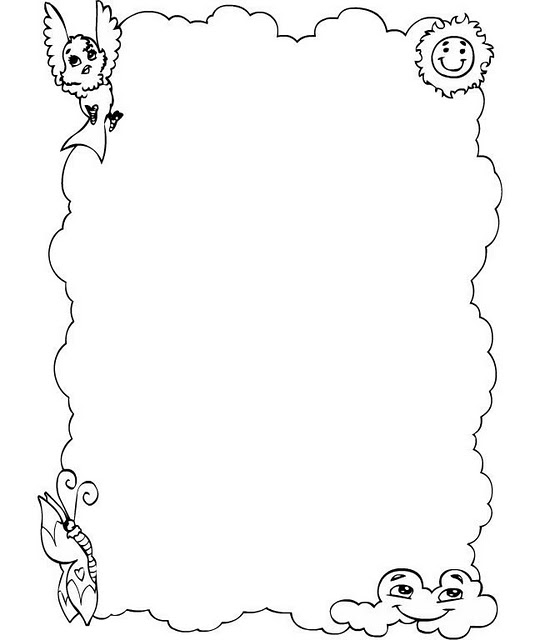 COLOREA TUS DIBUJOS: Borde de Pájaro y sol para colorear e imprimir COLOREA TUS DIBUJOS: Borde de Pájaro y sol para colorear e imprimir