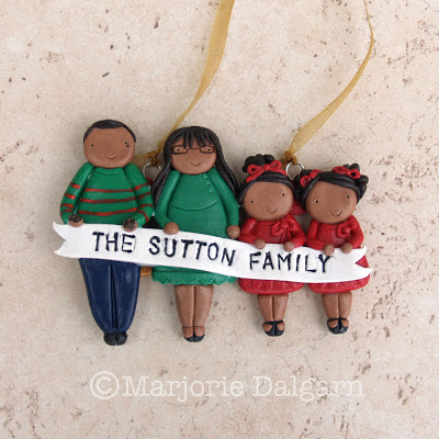 Custom Polymer Clay Family Ornament | livingwiththreemoonbabies.blogspot.com