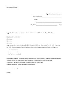 Il Condominio per tutti: ModalitÃ  di convocazione assemblea da parte