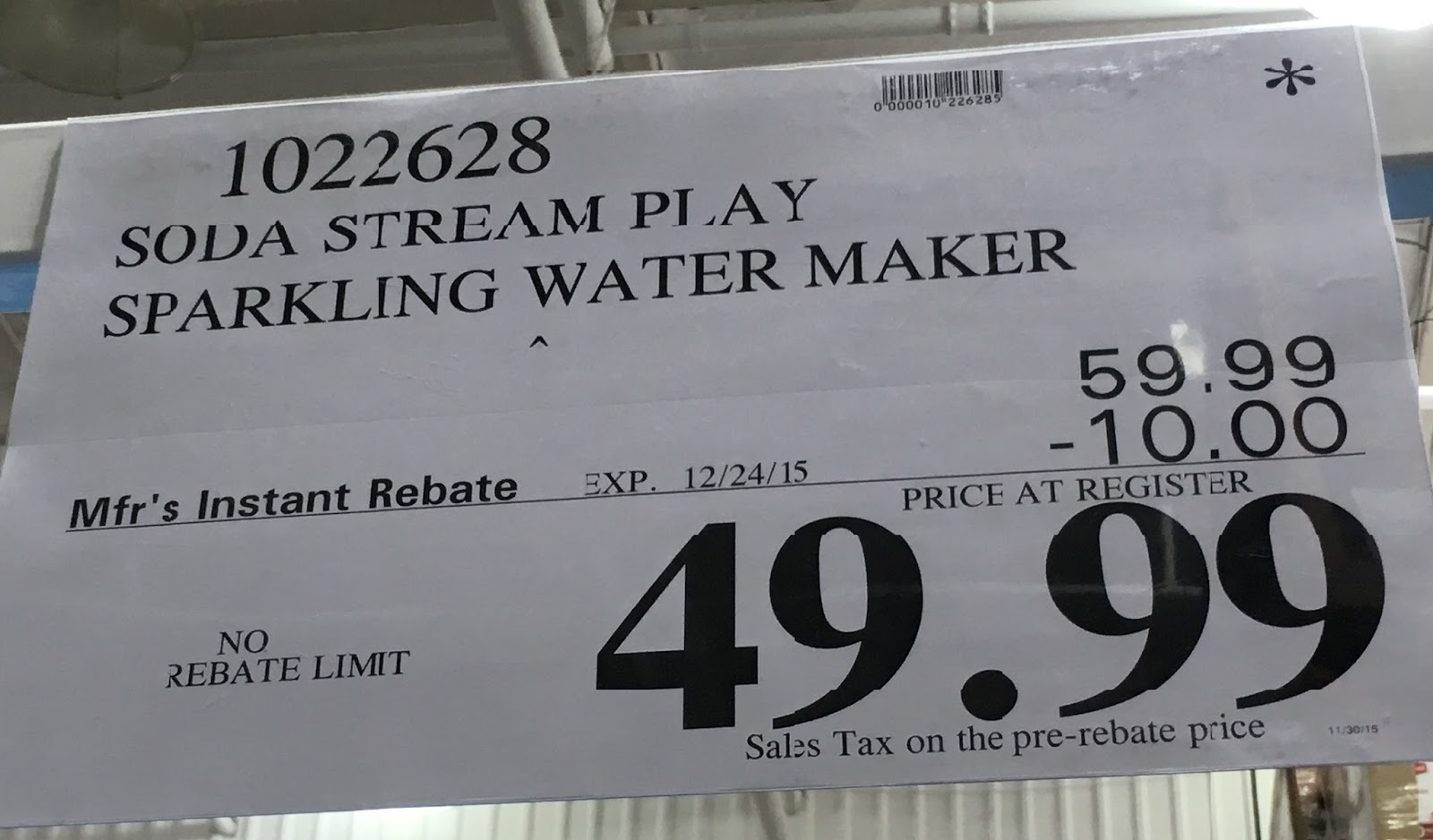 SodaStream Play Sparkling Water Maker Costco Weekender
