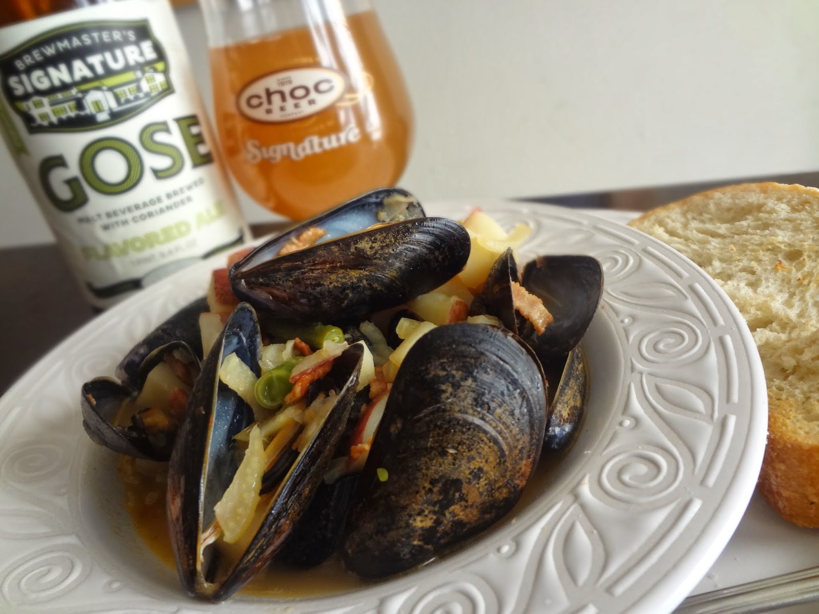 Ales Kitchen Beer Mussels With Bacon and Potatoes