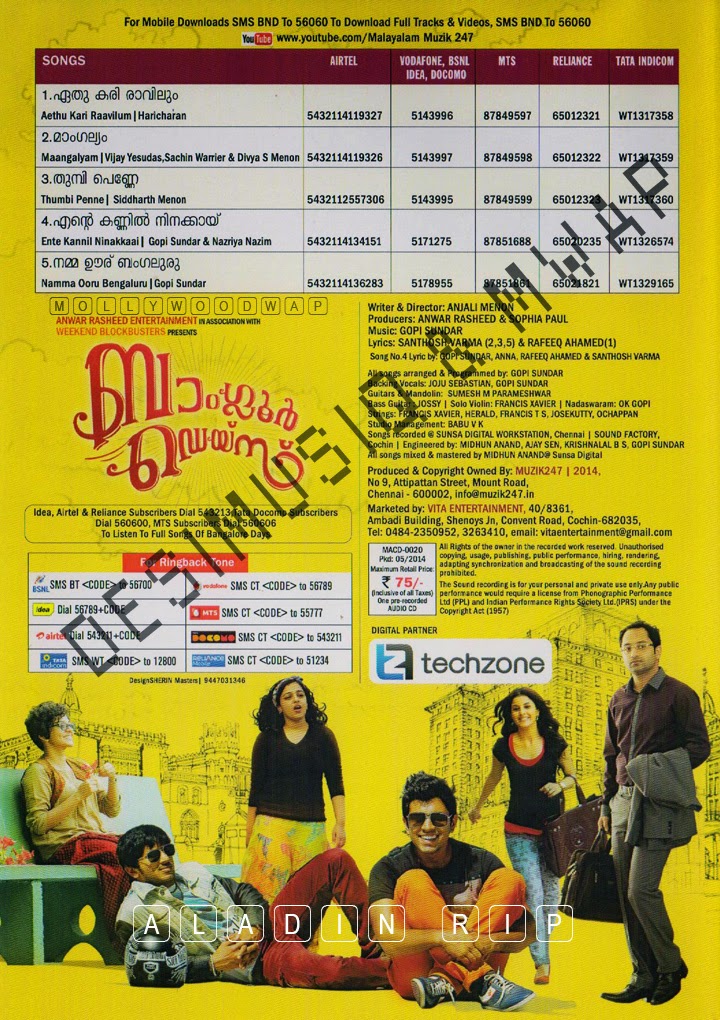 bangalore days songs download 320kbps