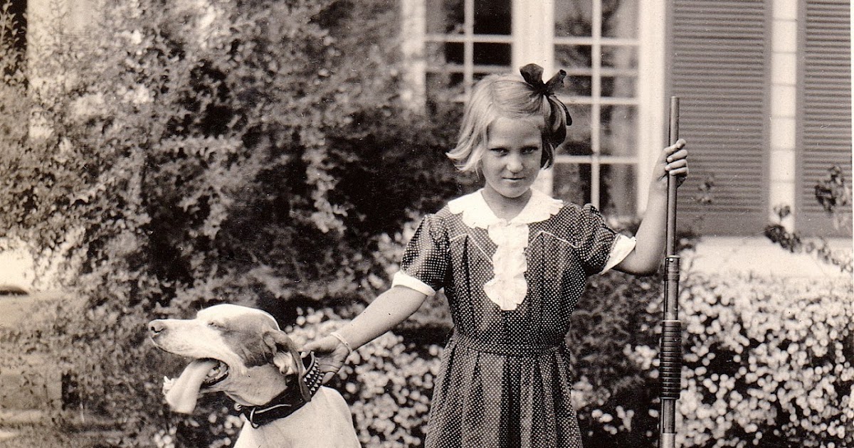 A girl and her dog, 1932