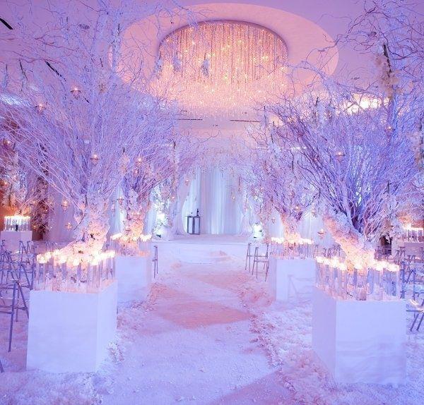 platinum touch events winter wonderland wedding inspiration christmas tree centerpieces