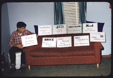 Signs for local auto show 1953