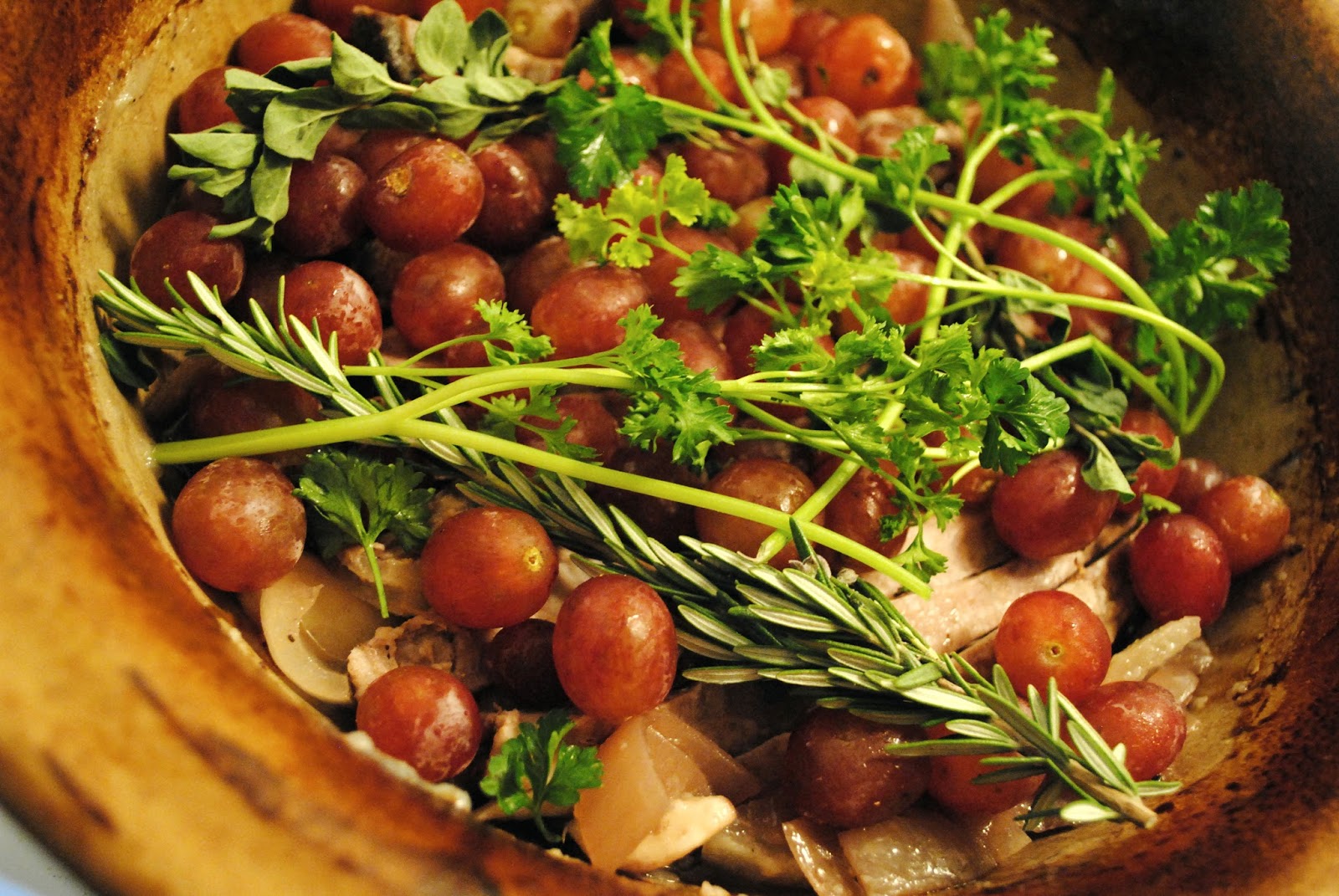 Beef Brisket with Roasted Grapes and Horseradish Gremolata {Thanksgivukkah}