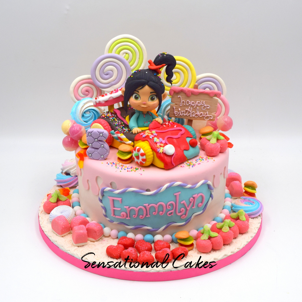 The Sensational Cakes Wreck It Ralph Character Vanellope Sweet Candies Lollipop 3d Girl Customized Cake Singaporecake