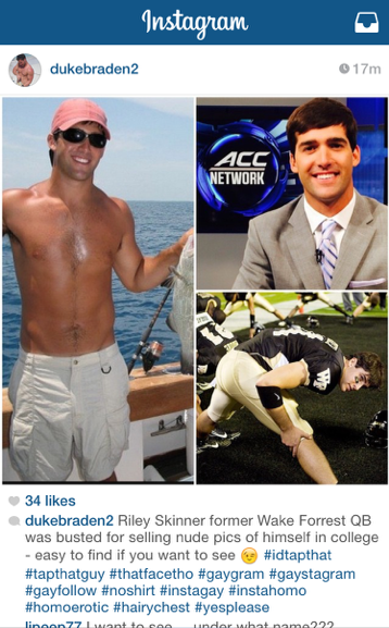 This post about former Wake Forrest quarterback Riley Skinner popped up on....
