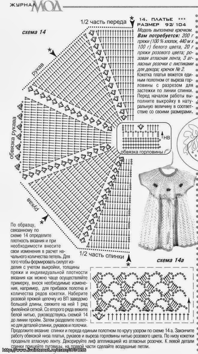 Вязание крючком платья с описанием для девочек