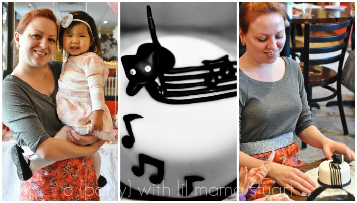 A Day With Lil Mama Stuart Pink Grey Striped Birthday Party