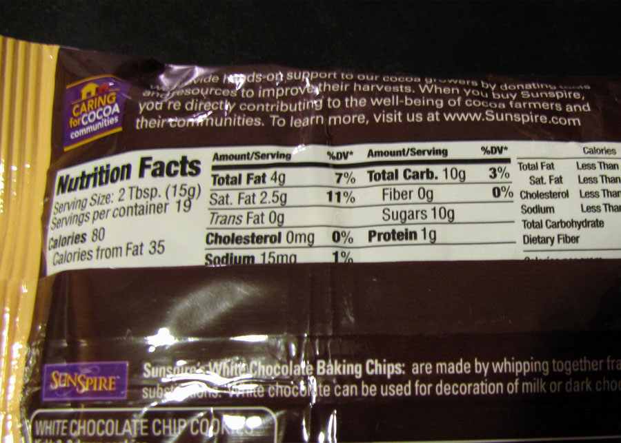 Smells Like Food in Here SunSpire White Chocolate Chips