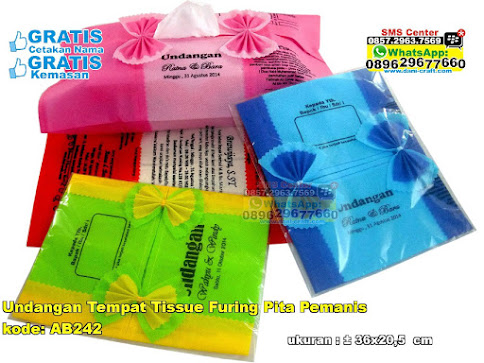 Undangan Tempat Tissue Furing Pita Pemanis jual