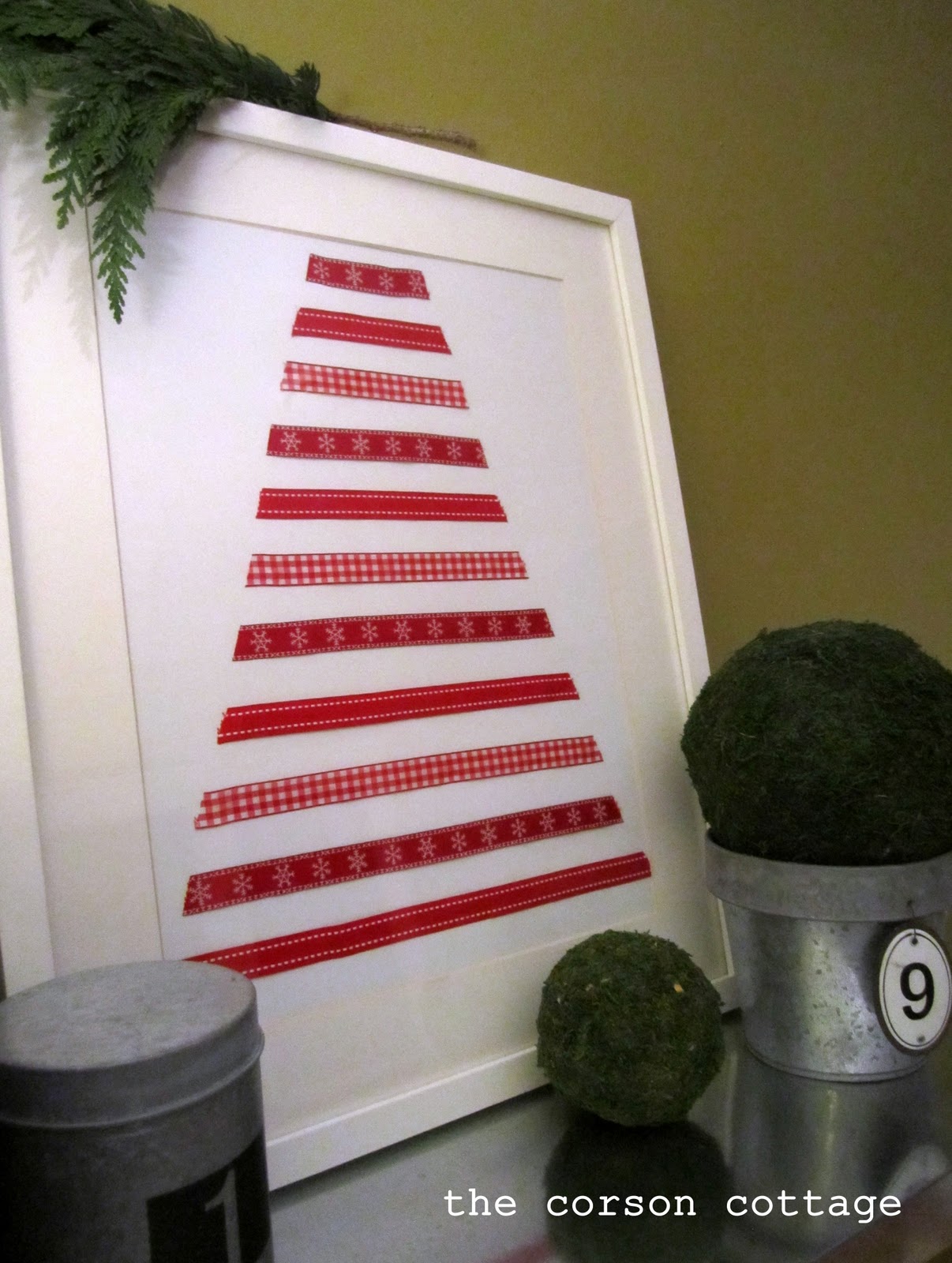 the corson cottage DIY Ribbon Christmas Tree Art