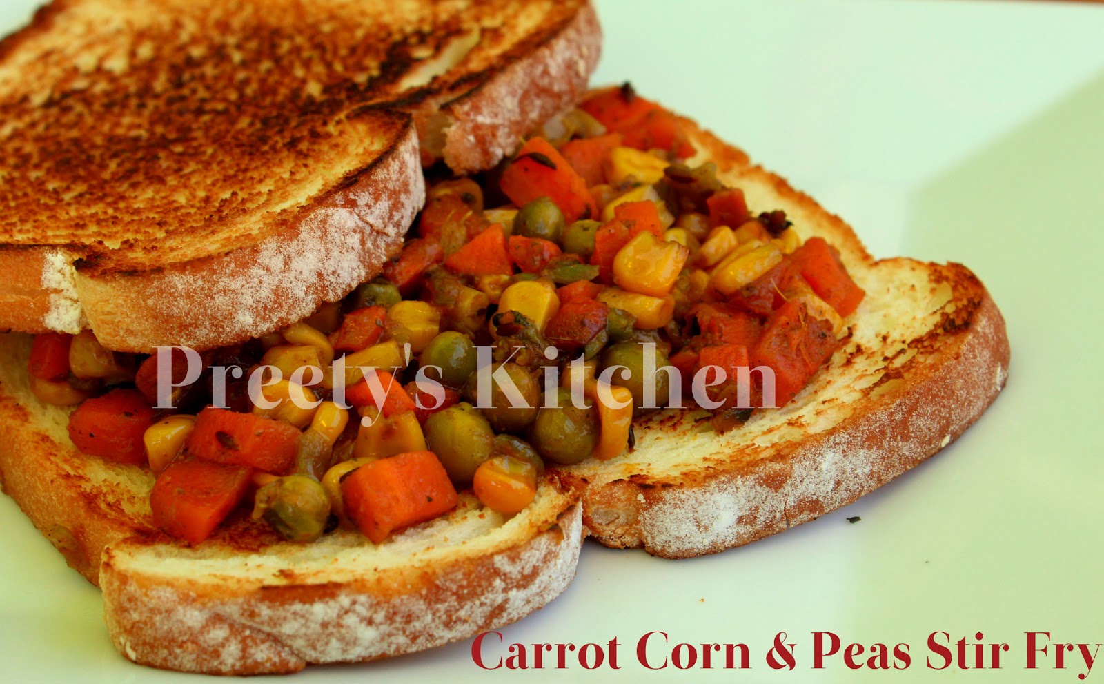 Preety's Kitchen Carrot Corn & Peas Stir Fry / Sabzi (Pressure Cooker
