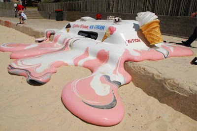Melting Ice Cream Truck Sculpture