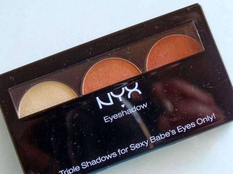 Nyx Eyeshadow Trio Shimmer/Peach/Copper Swatches Review Peachesandblush