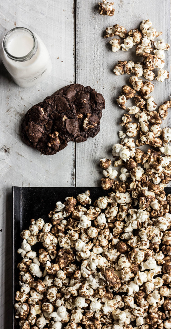 Chocolate caramel corn cookies recipe by The Whole Bite Blog