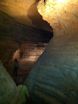 Walking through the cave with our guide