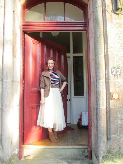 Dressing Up In Paris - vintage jumper and gauze skirt - St. Andrews