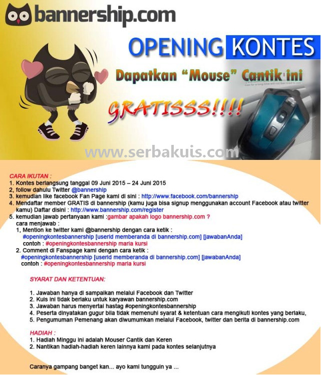 Kuis Opening Bannership Berhadiah Mouse Keren Kuis Opening Bannership Berhadiah Mouse Keren