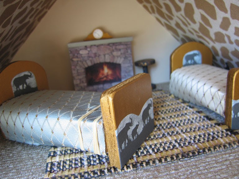 Dollhouse Decorating! Using decorator fabric to make dollhouse bed