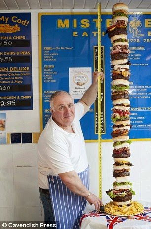 la hamburguesa más alta y con más calorías la hamburguesa más alta y con más calorías