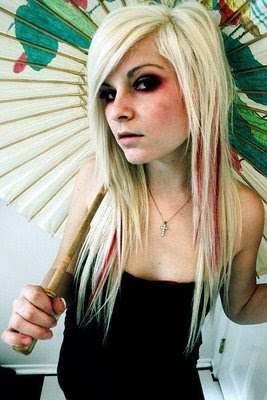 hairstyles popular 2012: Emo Blonde Hair Highlights