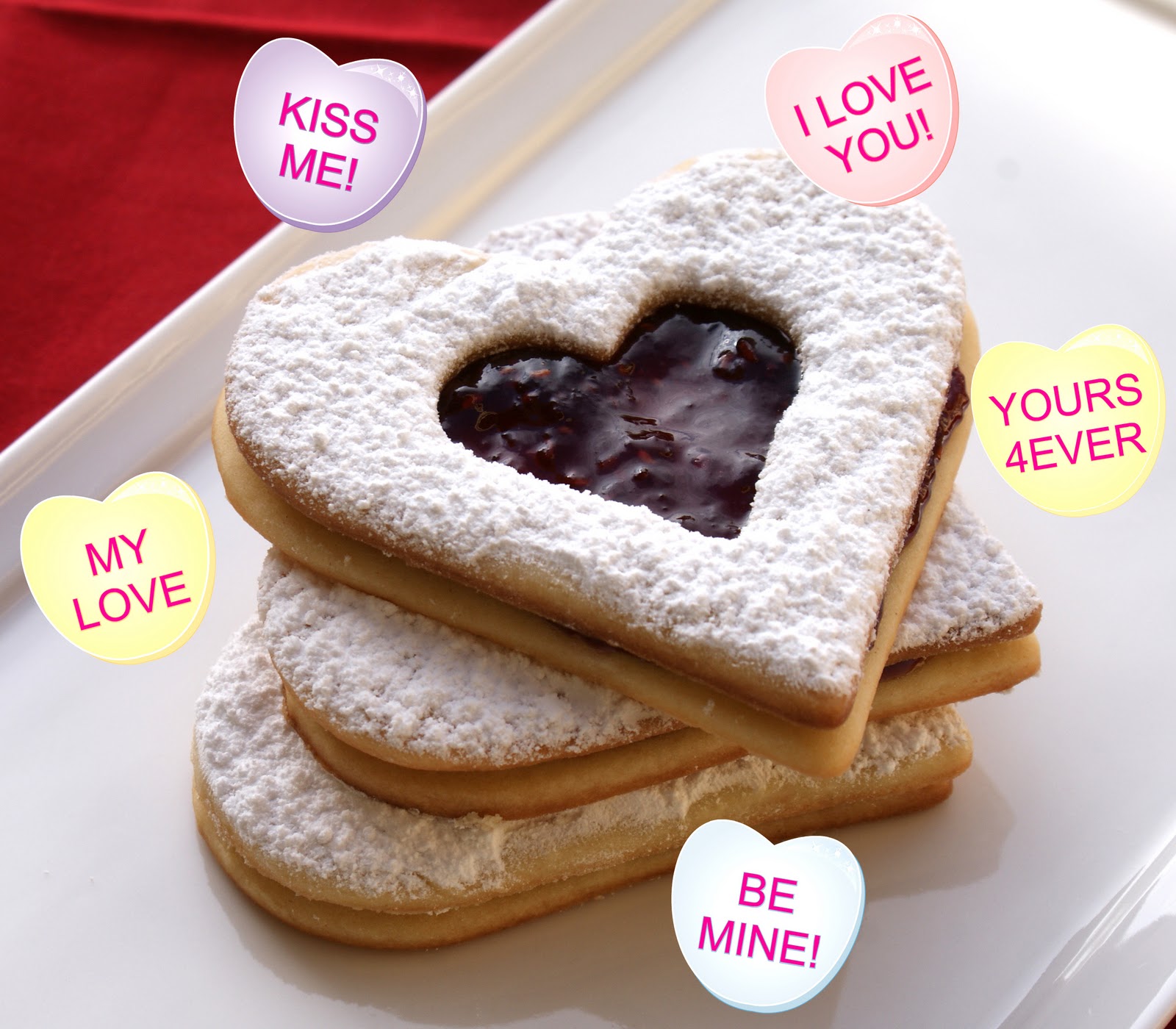 Authentic Suburban Gourmet Raspberry Jam Filled Heart Cookies + 40