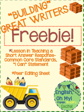 https://www.teacherspayteachers.com/Product/FREEBIE-Lesson-on-Short-Answer-Response-WritingPeer-Editing-1946393"