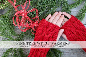 Pine Tree Wrist Warmers Pattern