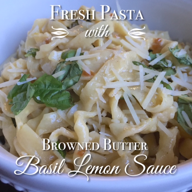 A Happy Carrot Fresh Pasta with BrownedButter Basil Lemon Sauce