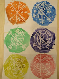 Crayon and Paint Snowflakes