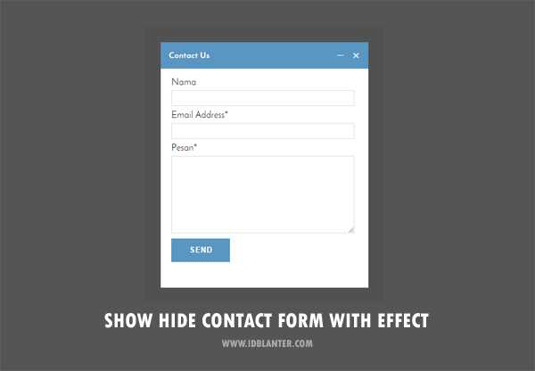 Membuat Show Hide Contact Form with Effect di Blog