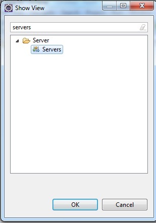 image showing how to select server panel in eclipse showing how to configure , add or install apache tomcat server in eclipse