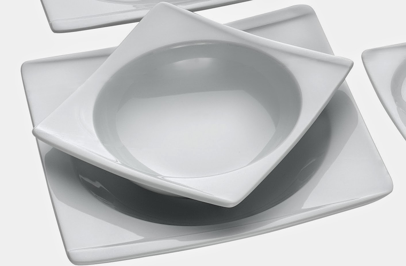 Set Farfurii Portelan Patrate Amenajari Horeca