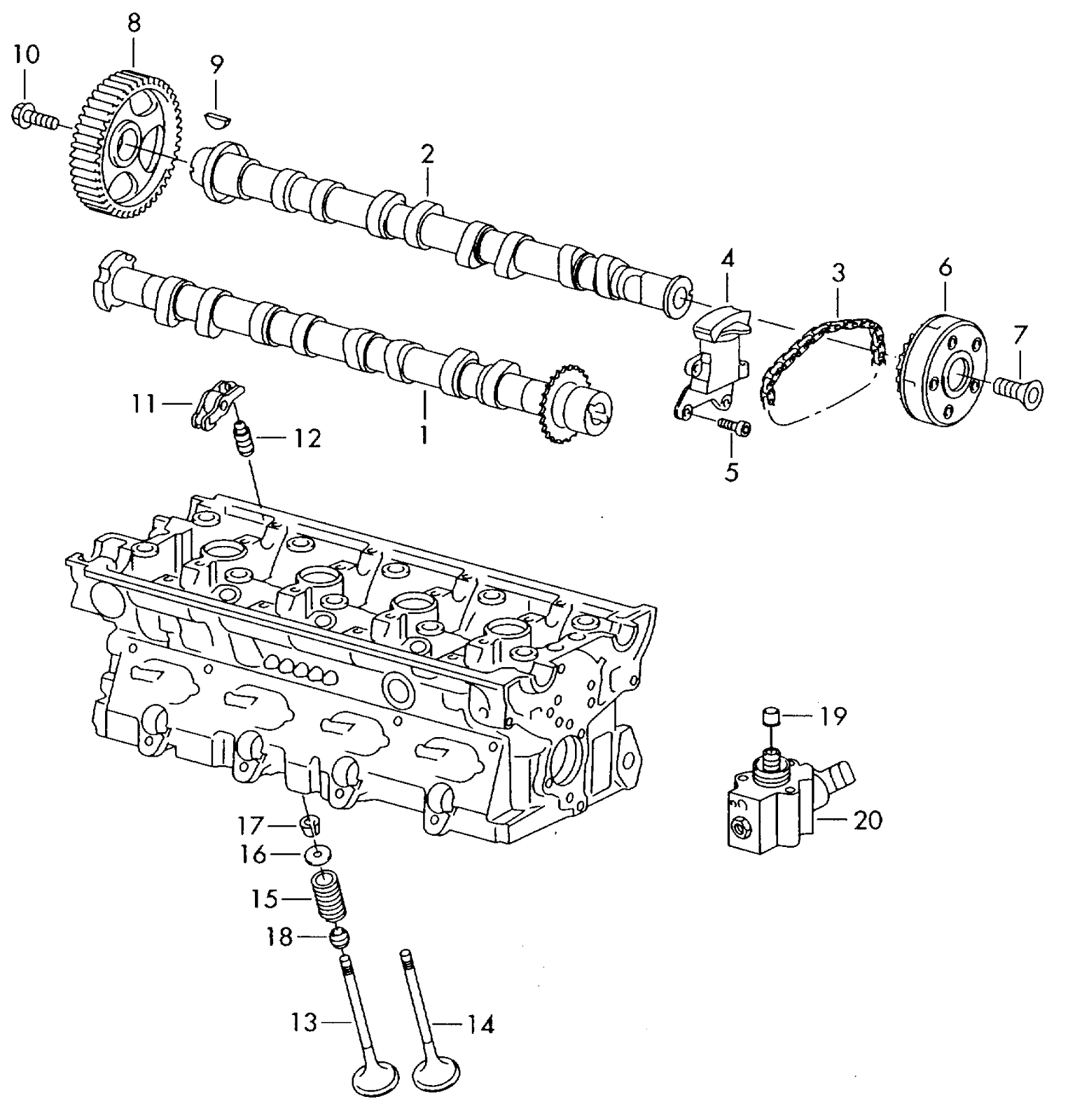 VW Golf 5 2.0 ltr. camshaft, valves camshaft adjuster unit