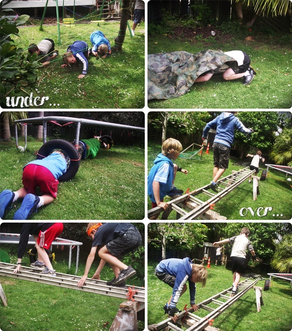 Mr G created the obstacle course and did a fab job, using rope, old Mr G created the obstacle course and did a fab job, using rope, old