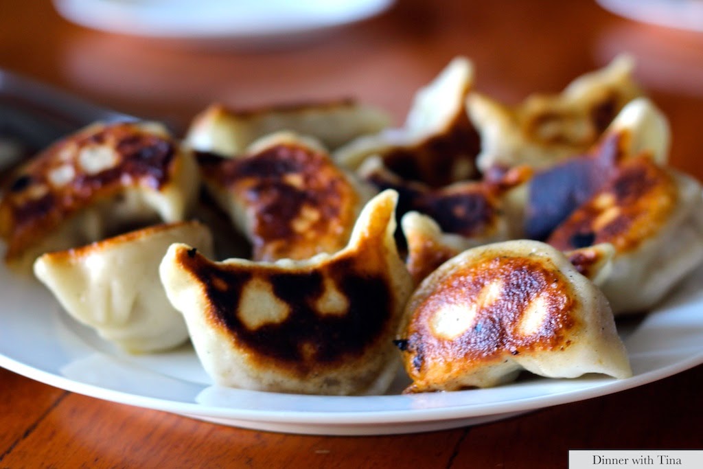 Pan fried dumplings Dinner with Tina