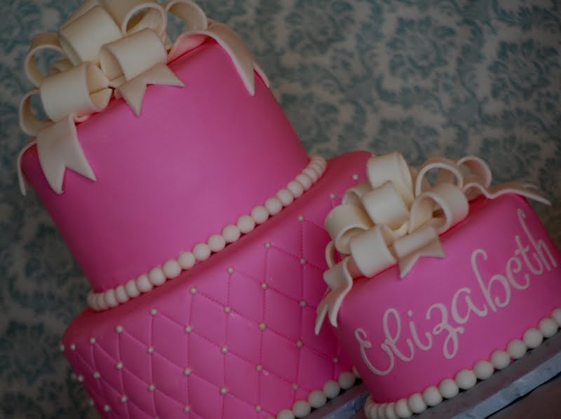 CakeFilley: Elegant Pink 1st Birthday Cake